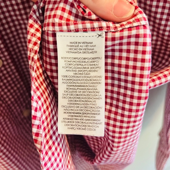 Ralph Lauren Plaid Dress Shirt Mens Size Medium White Red Gingham Button Down - Picture 5 of 7